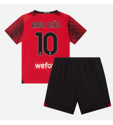 AC Milan Rafael Leao #10 Domácí dres komplet pro Děti 2023-24 Krátkým Rukávem (+ Krátké kalhoty)
